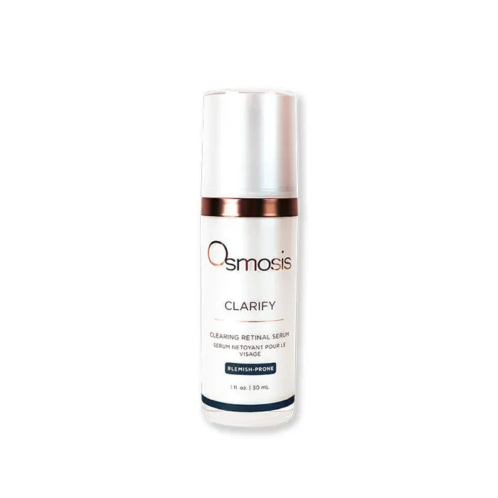 Osmosis Clarify Serum skincare product bottle with dropper, designed for clear and healthy skin.