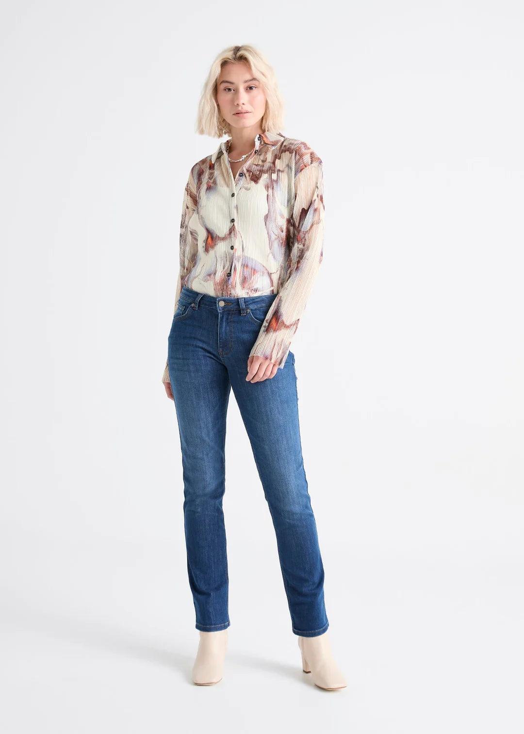 Slim Straight Fit Stretch Denim - Sprig Flower Co