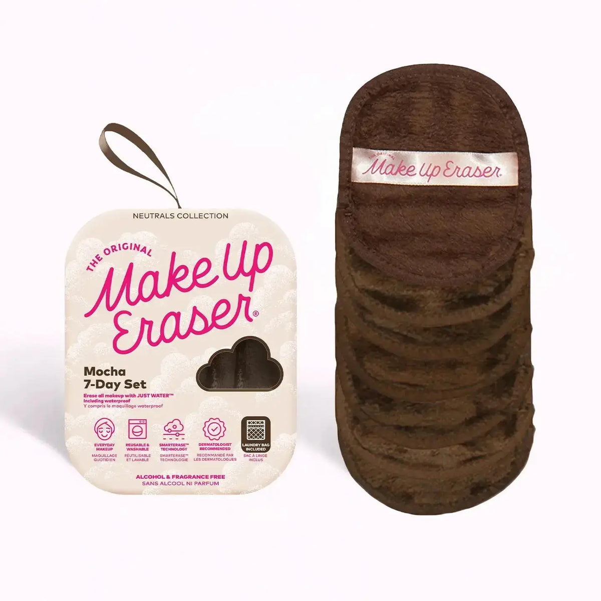 Sprig Beauty Co Makeup Eraser facial cleansing pads for makeup removal, soft and reusable makeup removing pads.
