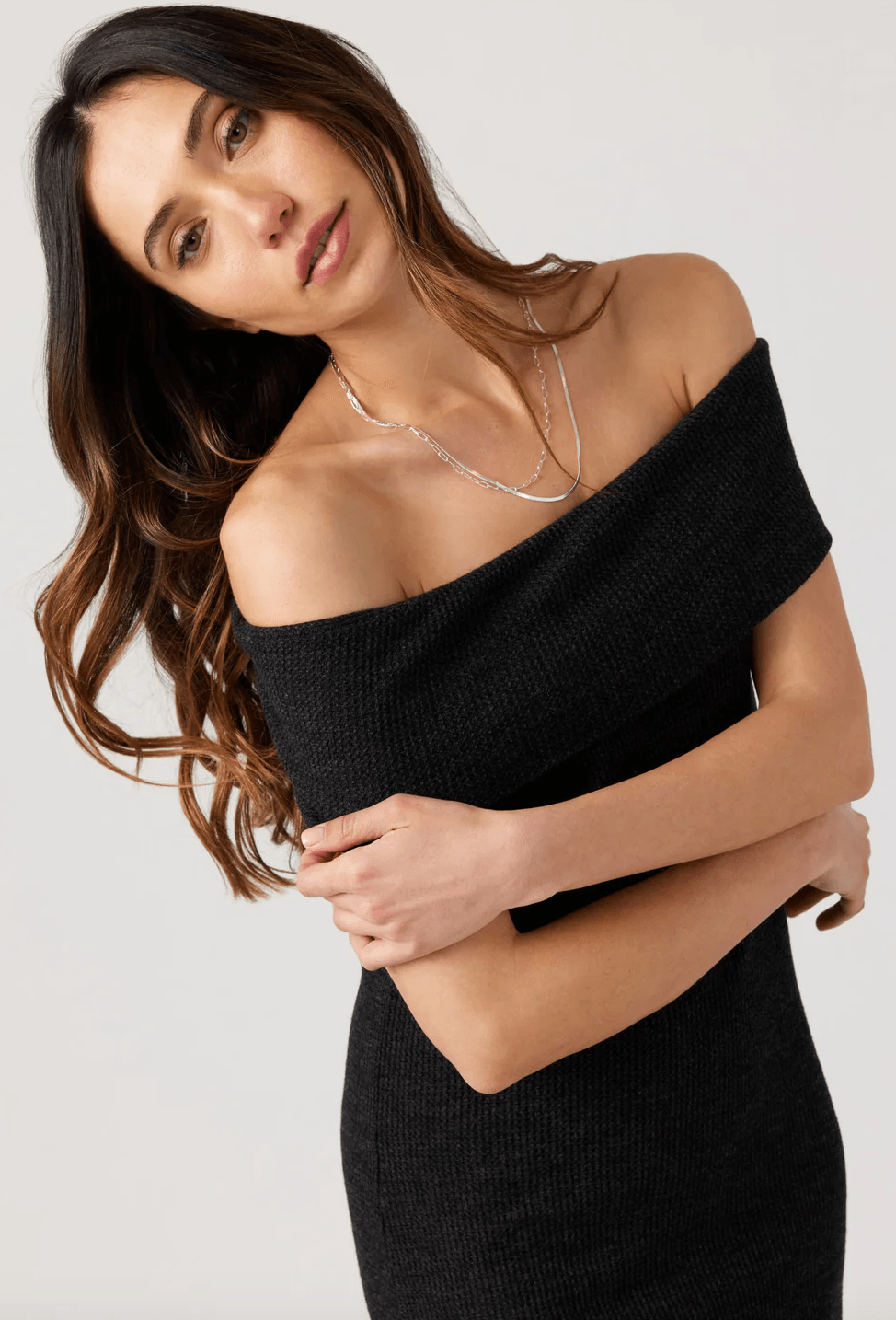 Thermal Off the Shoulder Dress - Sprig Flower Co