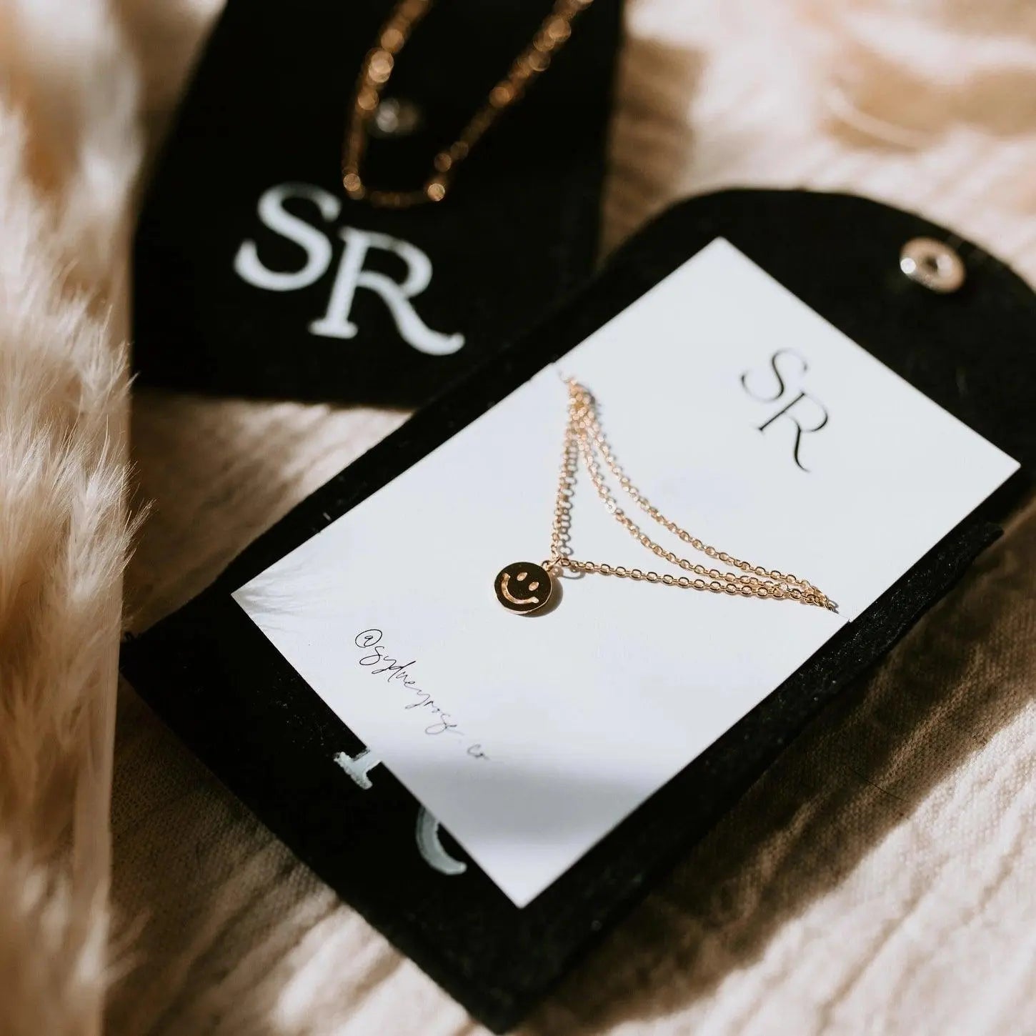 Tiny Smiley Necklace - Sprig Flower Co