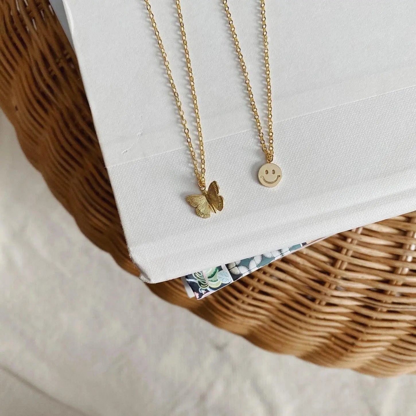 Tiny Smiley Necklace - Sprig Flower Co