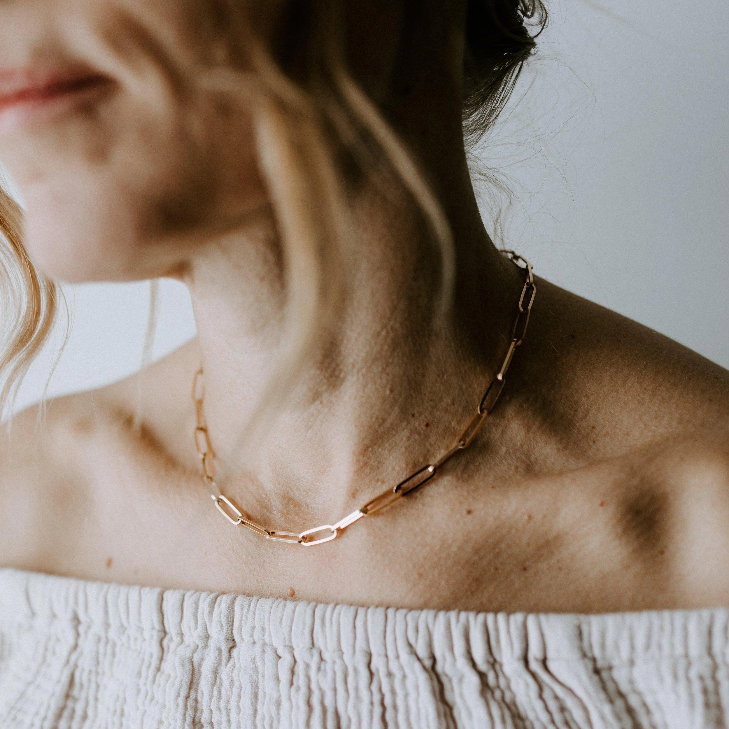 Chunky Paper Clip Chain Necklace - Sprig Flower Co