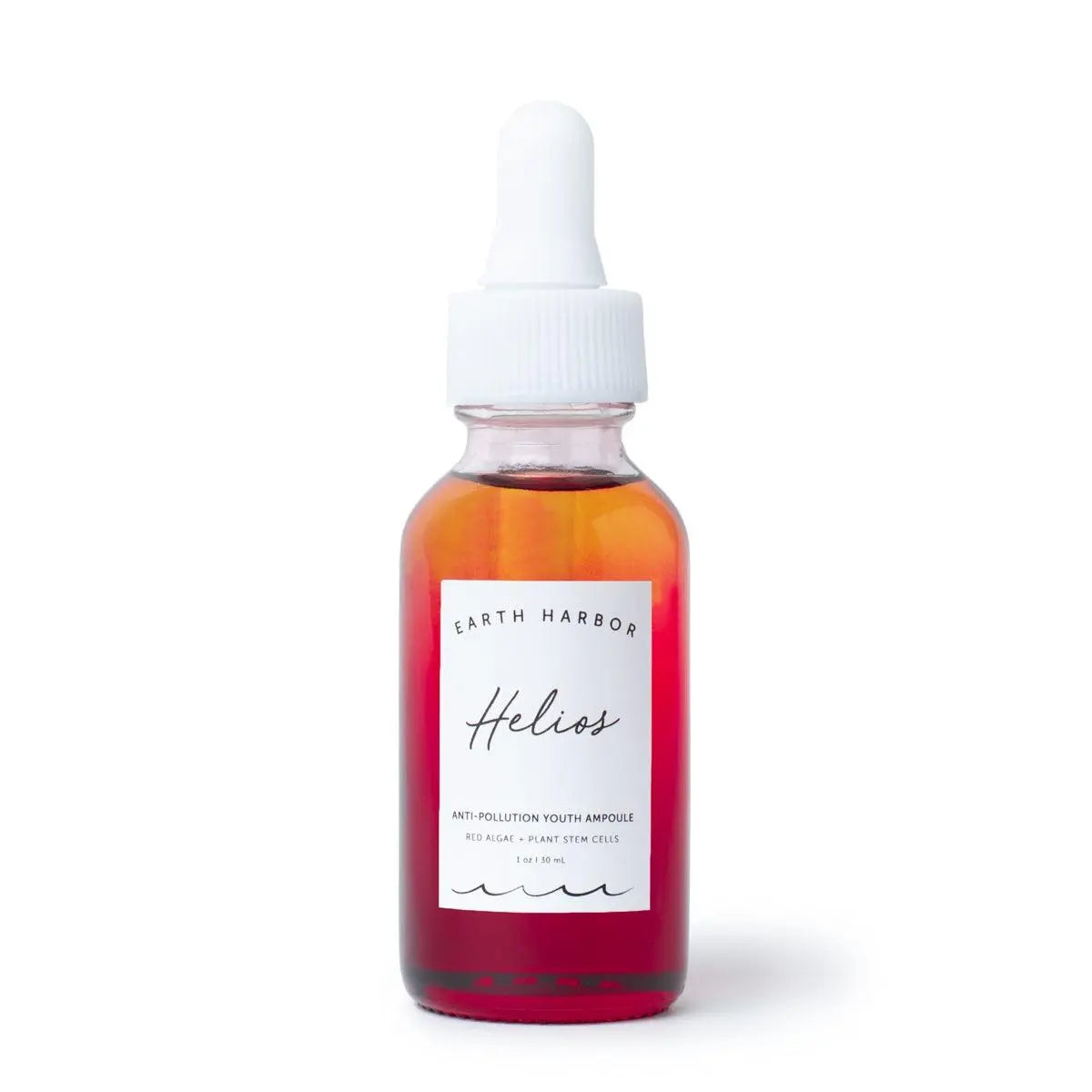 Earth Harbor Helios Stem Cell Defense Concentrate bottle, natural skincare product with a sleek design and botanical ingredients.
