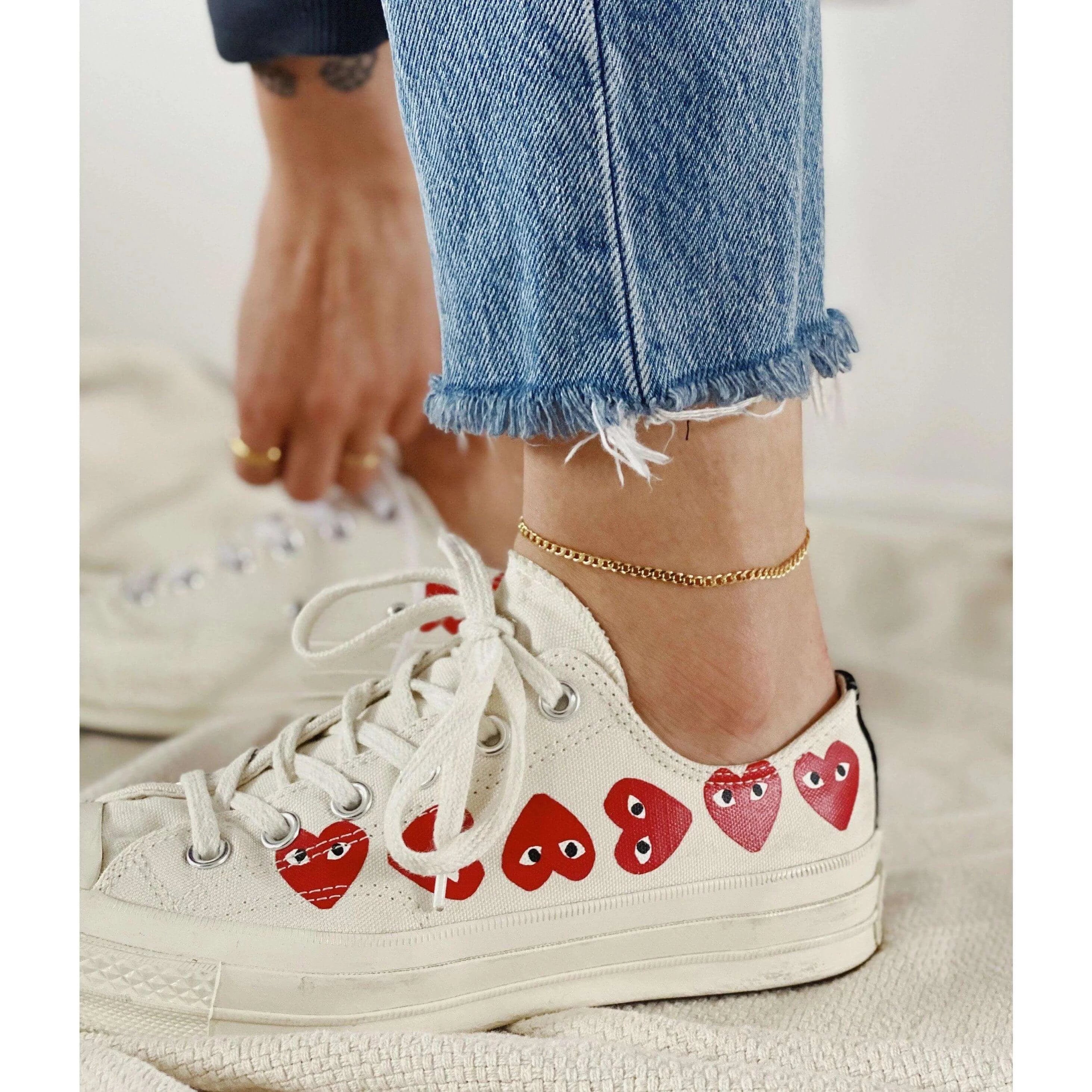 Flat Curb Chain Anklet - Sprig Flower Co