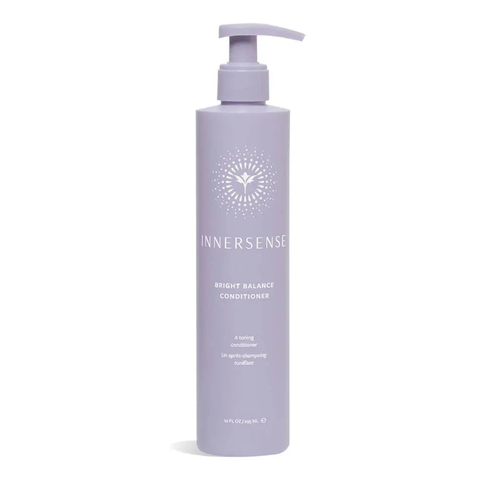 Innersense Organic Beauty Bright Balance Conditioner bottle with a sleek design and natural ingredients label visible.