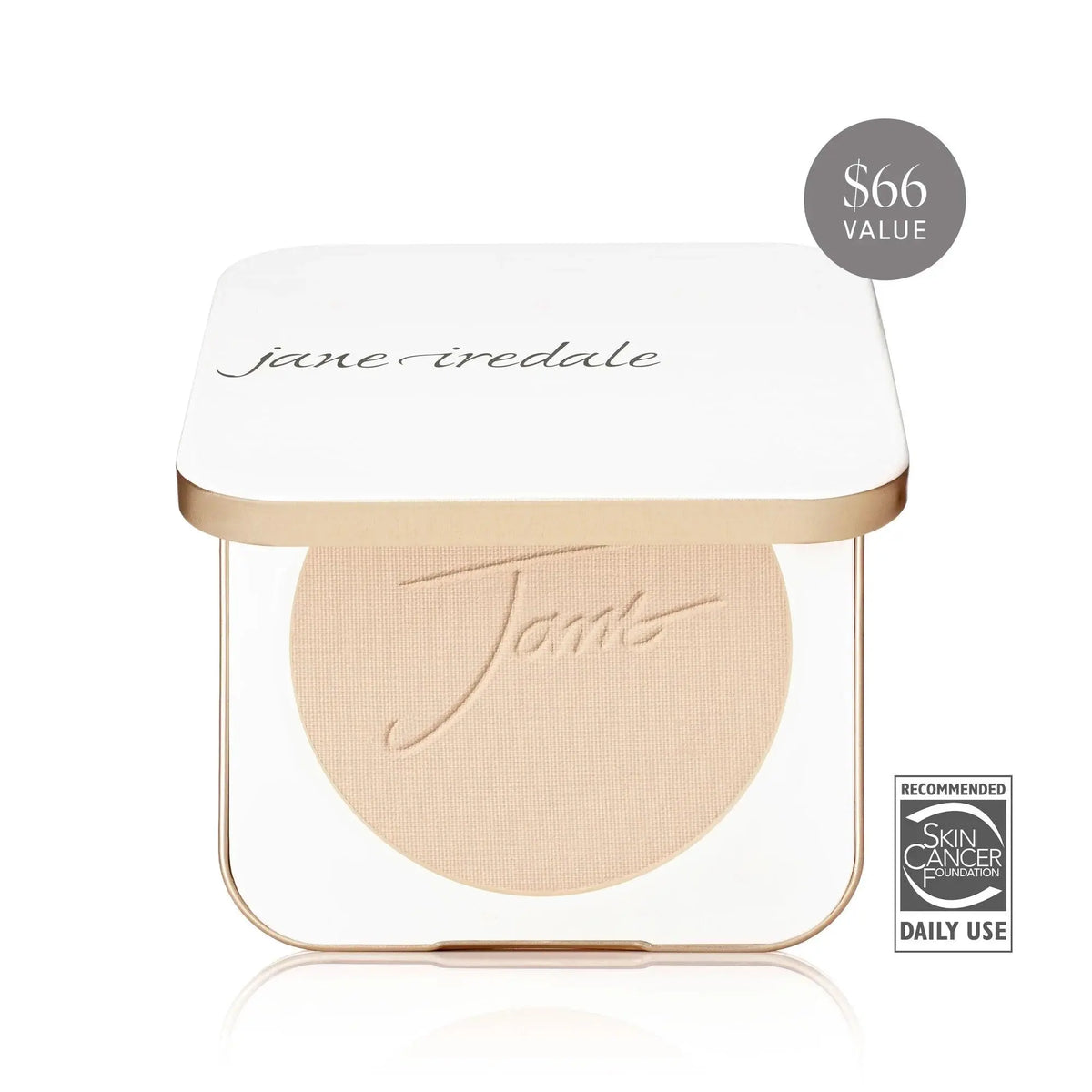 Jane Iredale PurePressed® Base Mineral Foundation SPF 20/15 in Amber, pressed powder with a smooth, natural finish.