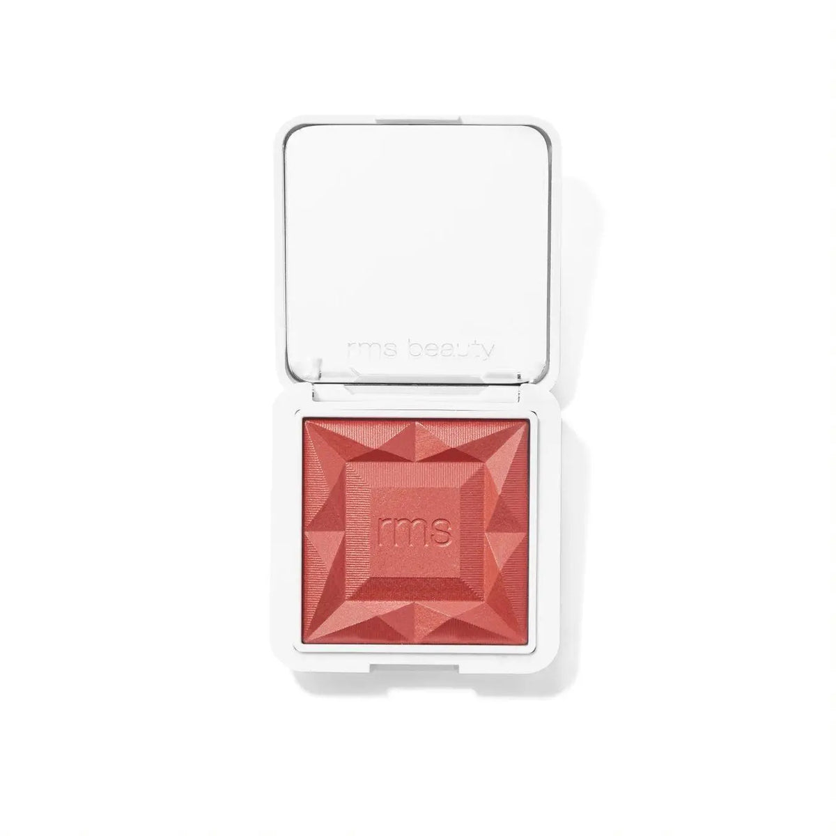 RMS Beauty ReDimension Hydra Blush in Sangria, a vibrant red blush with hydrating formula, displayed on a neutral background.