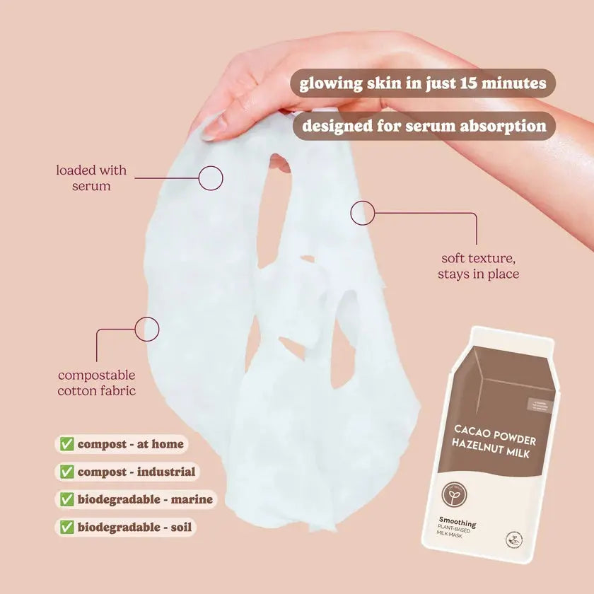 Cacao Powder + Hazelnut Milk Plumping Sheet Mask