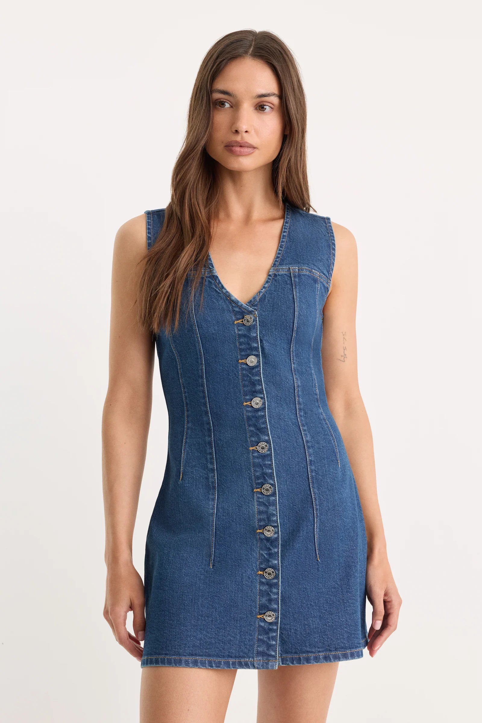 The Harper Denim Dress Good American