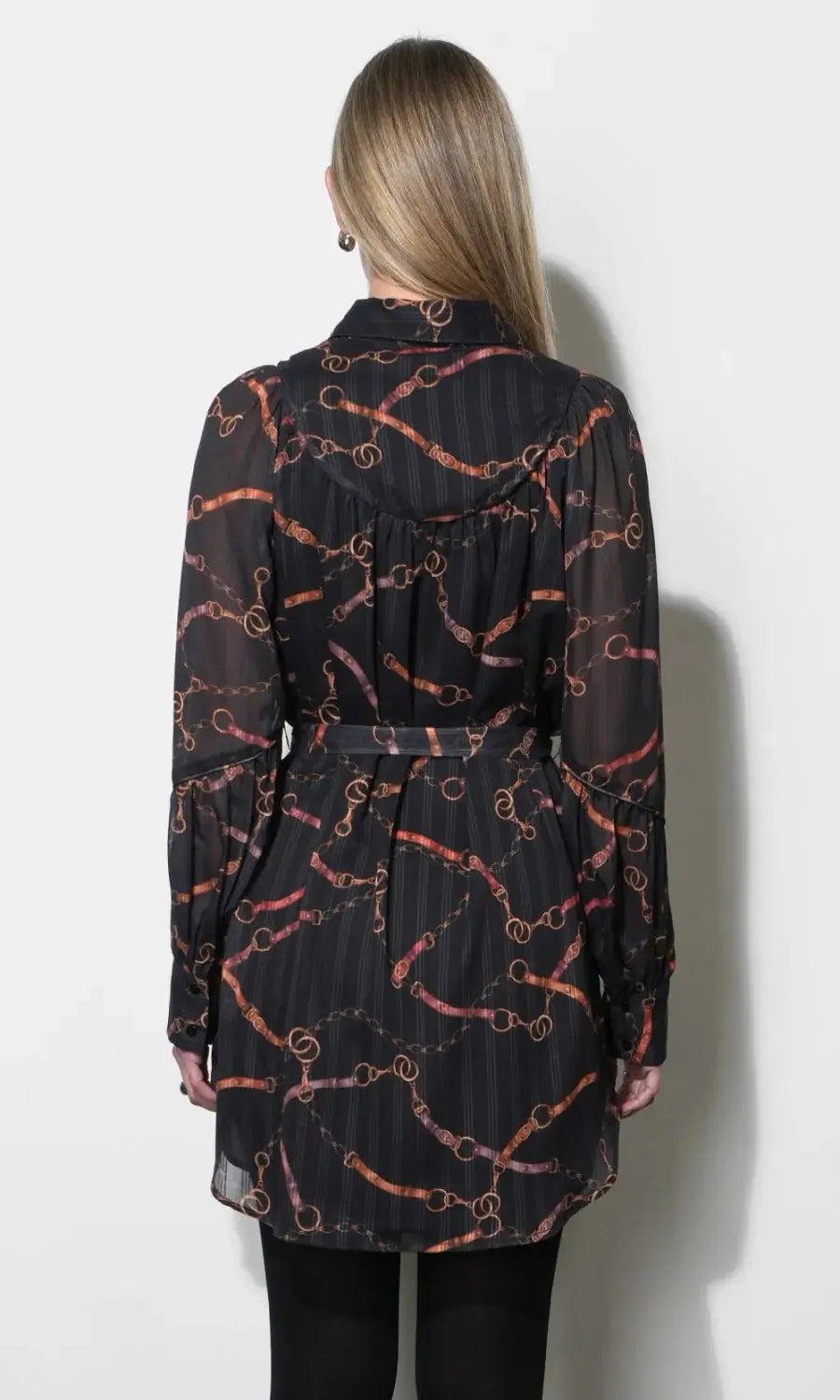 Anabelle Key Print Shirt Dress