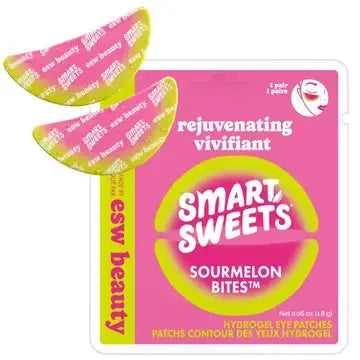 ESW Beauty x SmartSweets eye patches with nourishing gel and soothing ingredients, designed to reduce puffiness and dark circles.