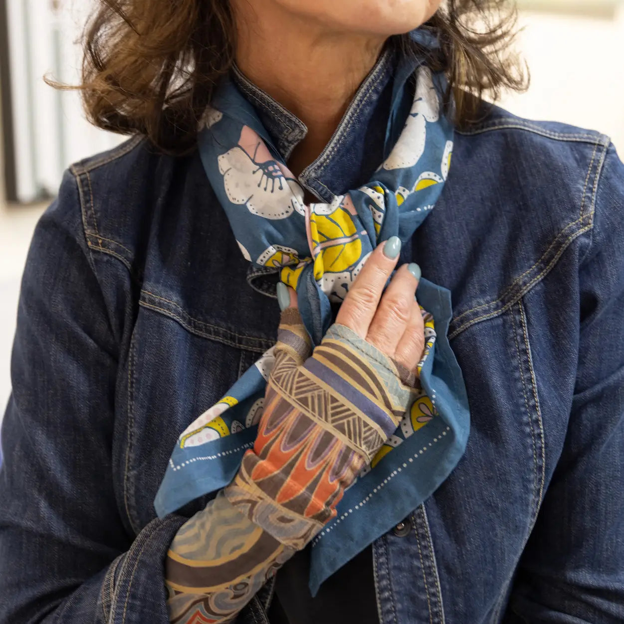 Golden Petal Cotton Bandana Handker Bandana