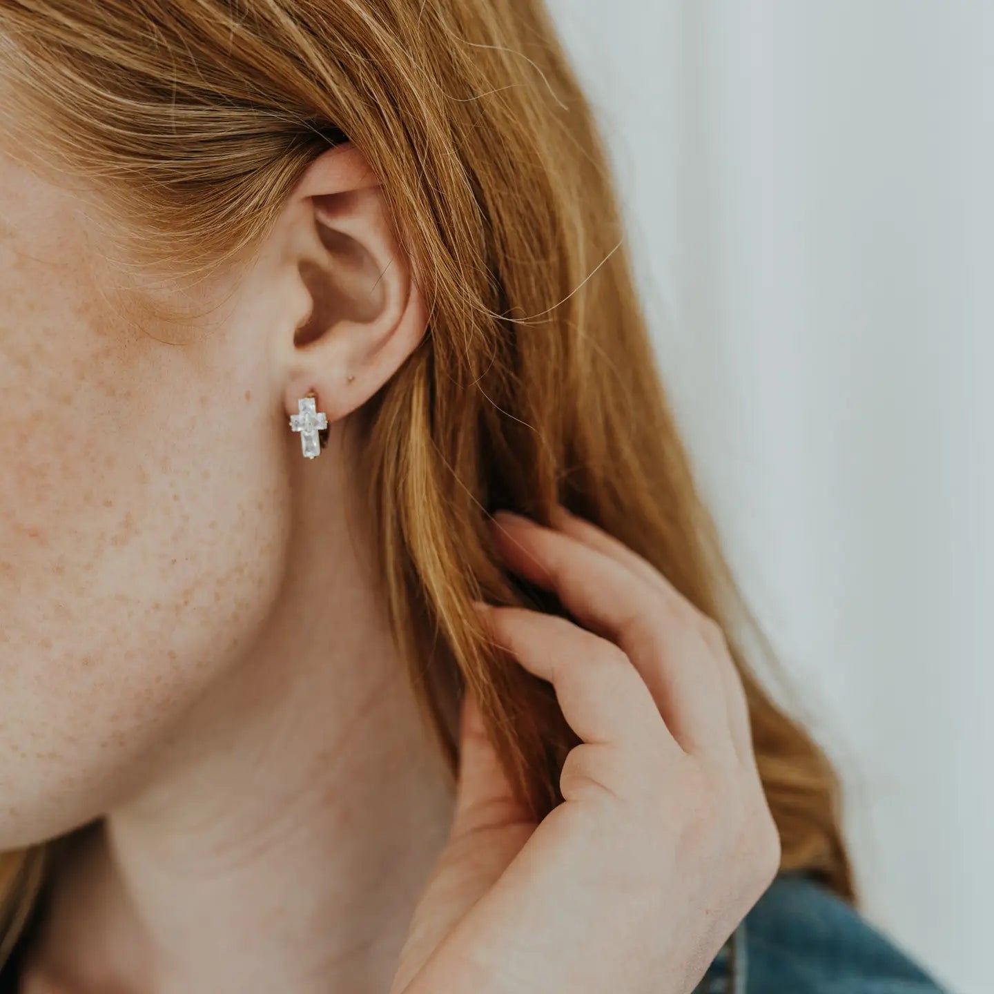 Cross Huggie Hoops - Sprig Beauty Co