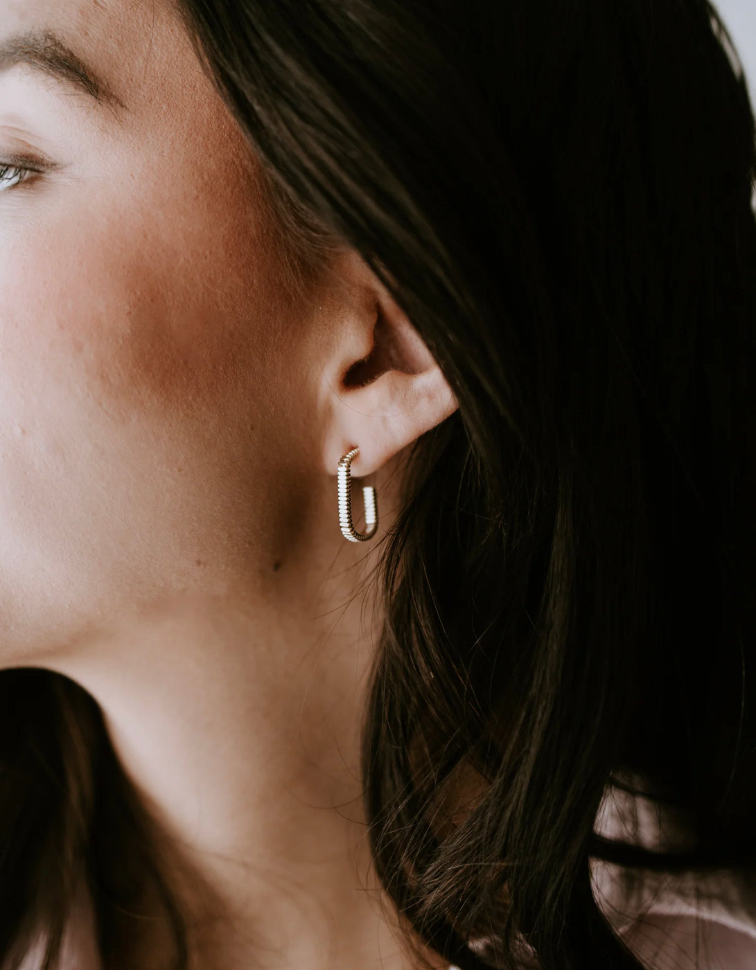 Textured Rectangle Hoops