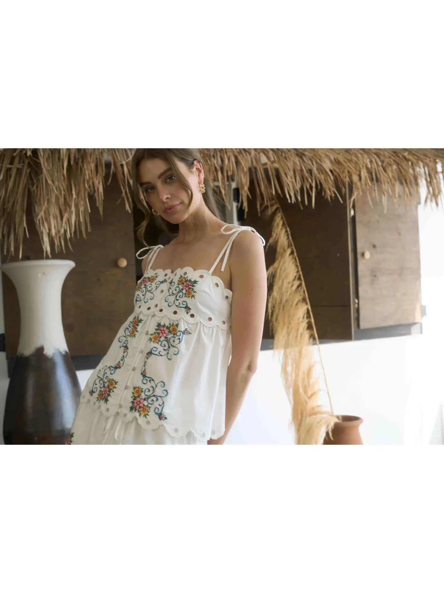 Florence Embroidered Tank Sprig Beauty Co