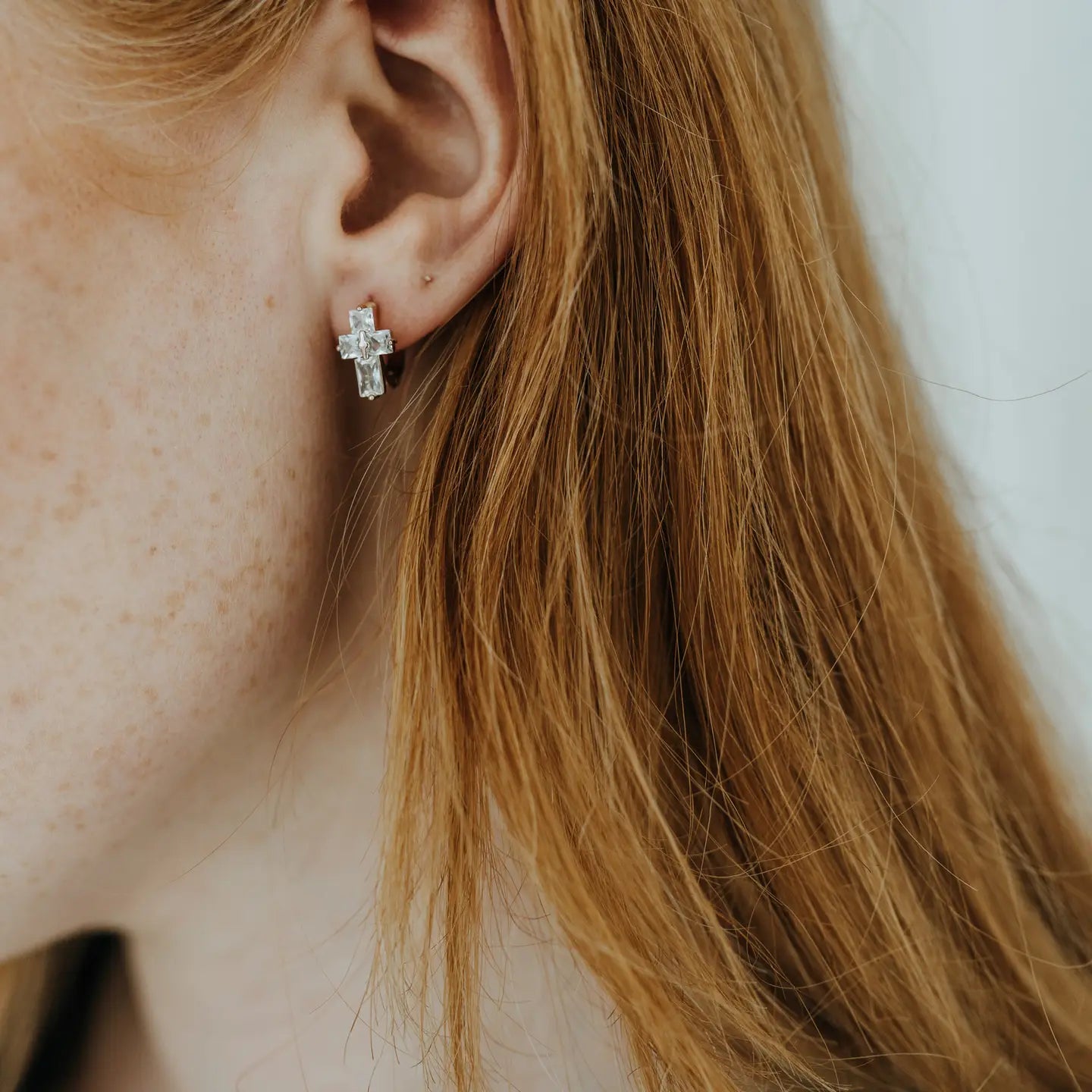 Cross Huggie Hoops - Sprig Beauty Co