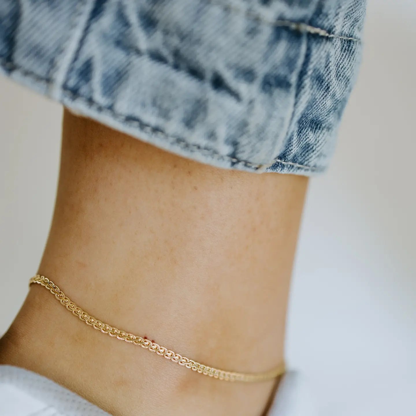 Braided Chain Anklet - Sprig Beauty Co