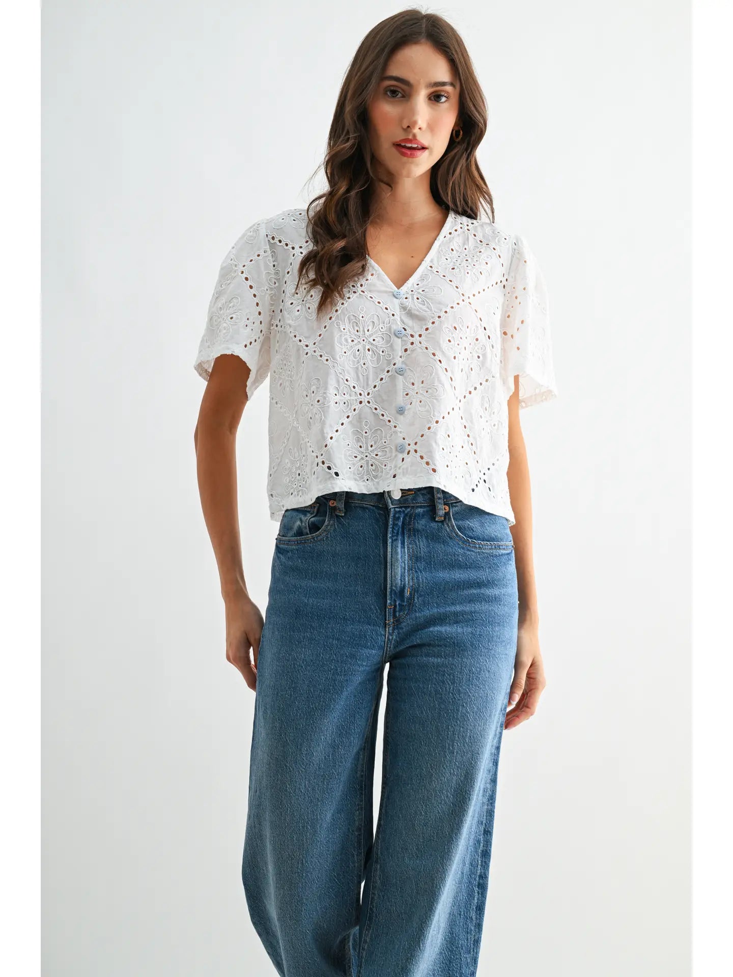 Grace eyelet Button-Up Cameilla