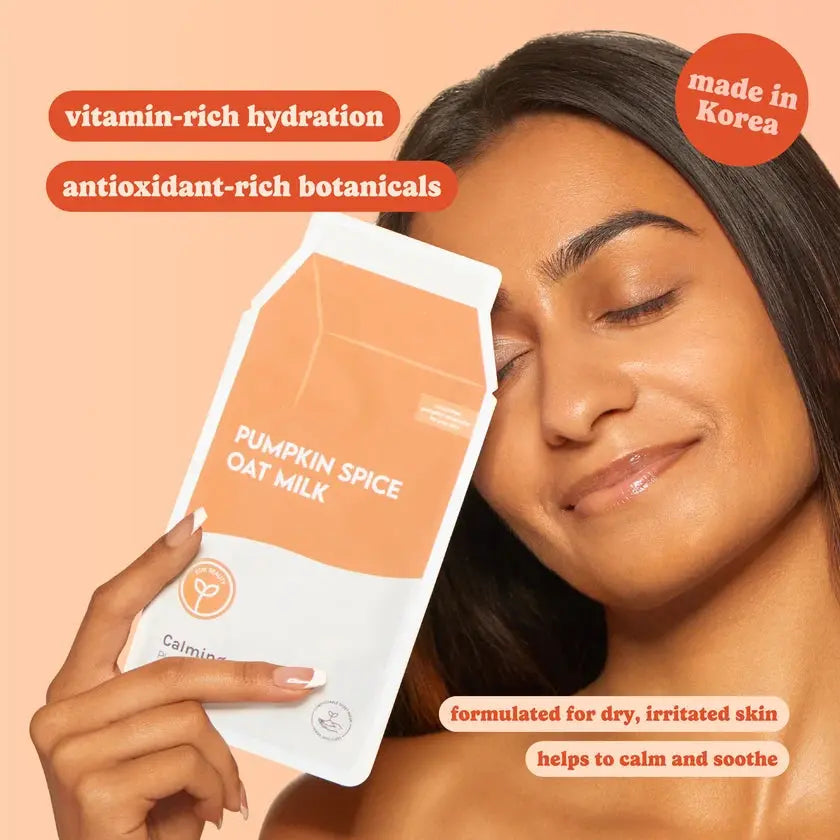 Pumpkin Spice Oat Milk Clarifying Sheet Mask