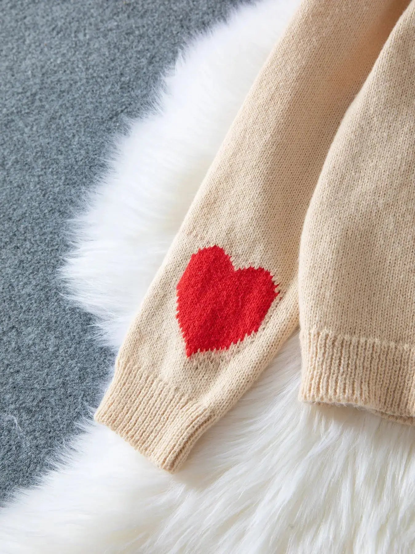 Honey Love Red Heart Tie Front Sweater - Sprig Beauty Co