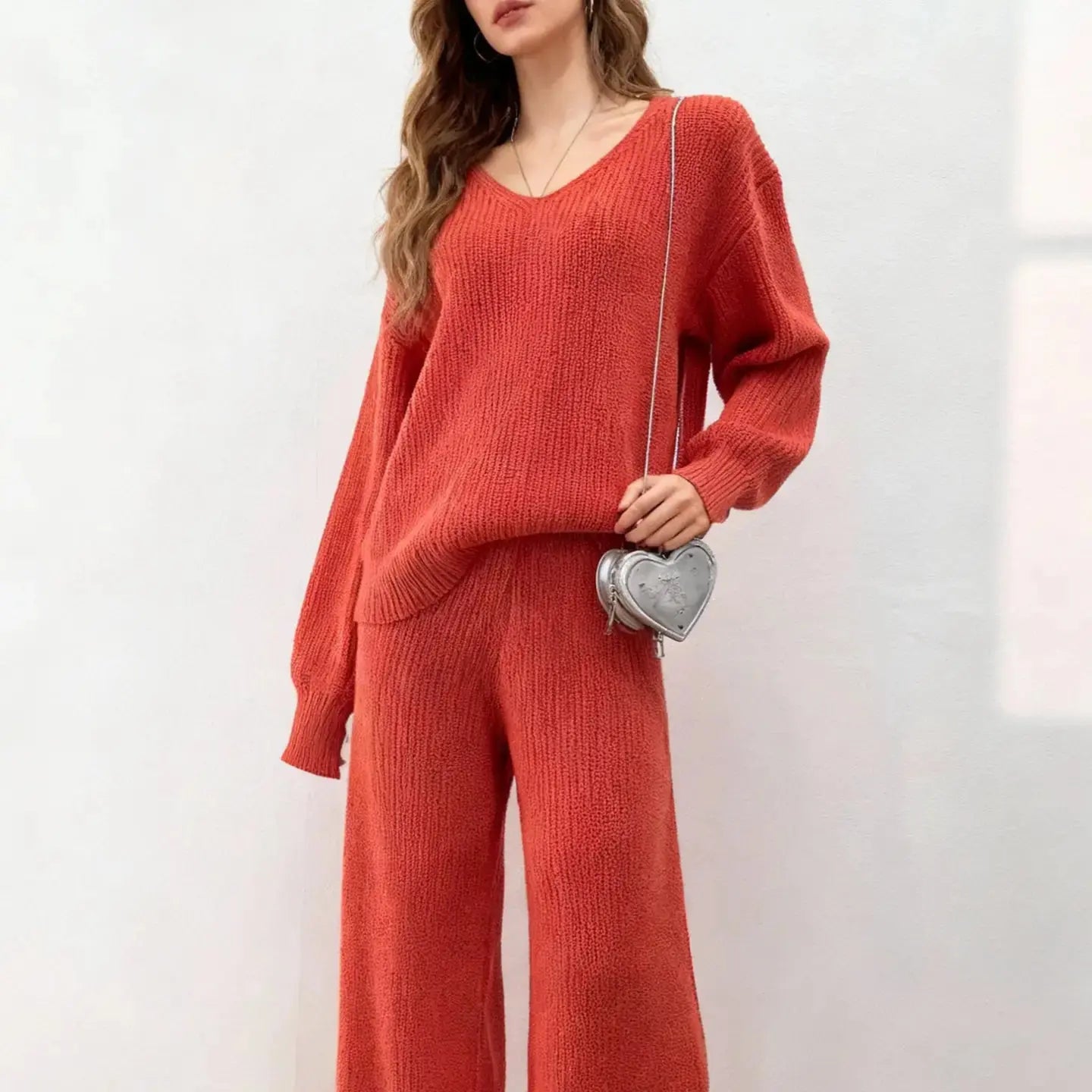 Knitted Two-Piece set | orange - Sprig Beauty Co
