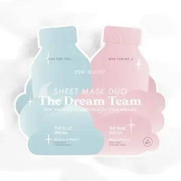 ESW Beauty Dream Team Sheet Mask Duo featuring two hydrating, rejuvenating sheet masks for skincare.