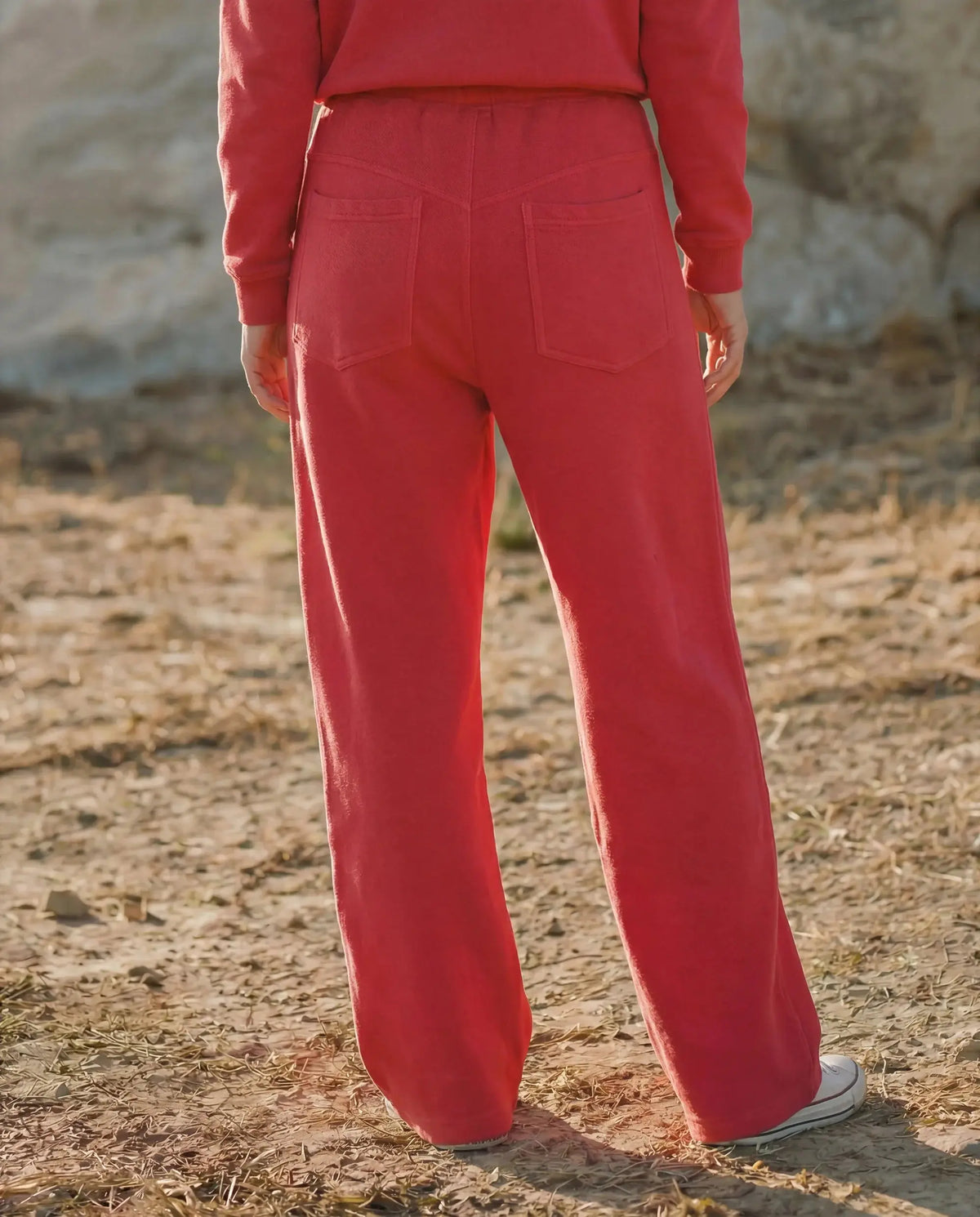 Sundry Berry Wide Leg Track Pants, stylish clothing with a relaxed fit, featuring a comfortable waistband and wide leg design.