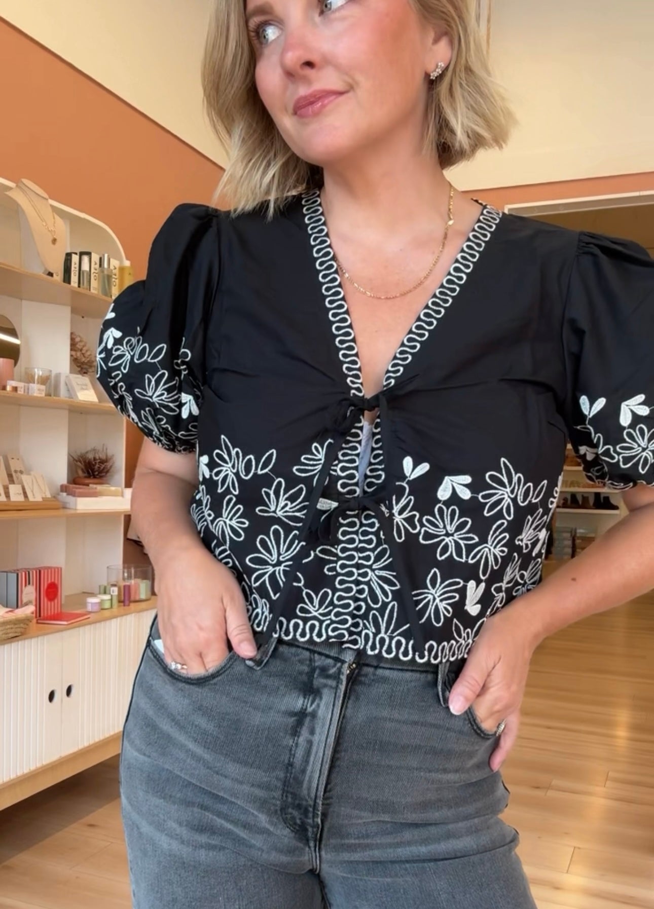 Daisy Eyelet Top - Sprig Beauty Co
