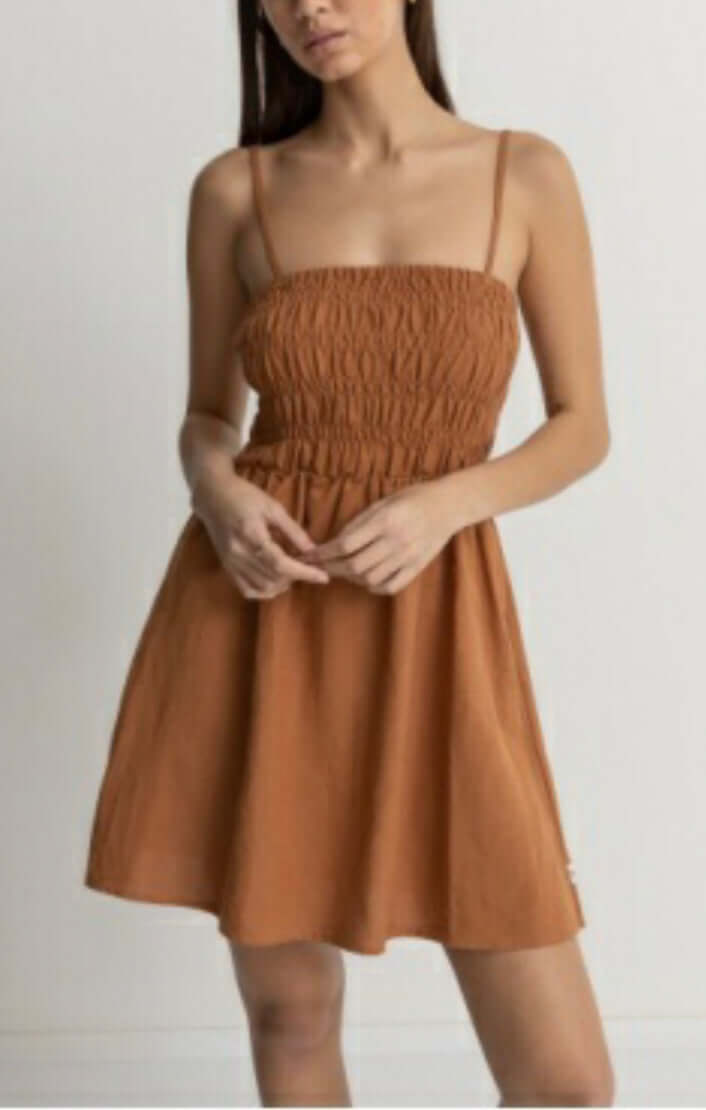 Classic Shirred Mini Dress