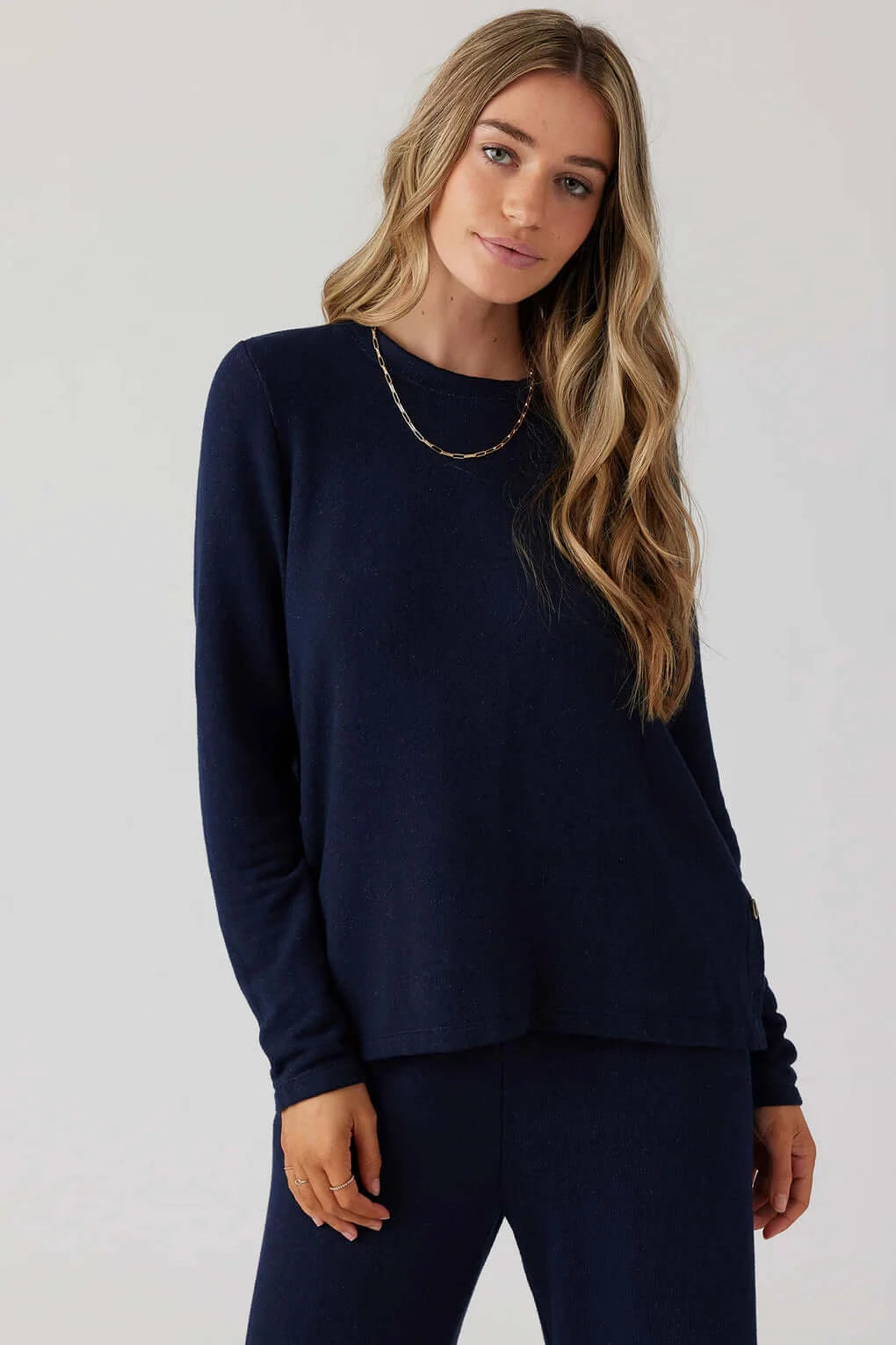 Brushed Boucle Long Sleeve Top