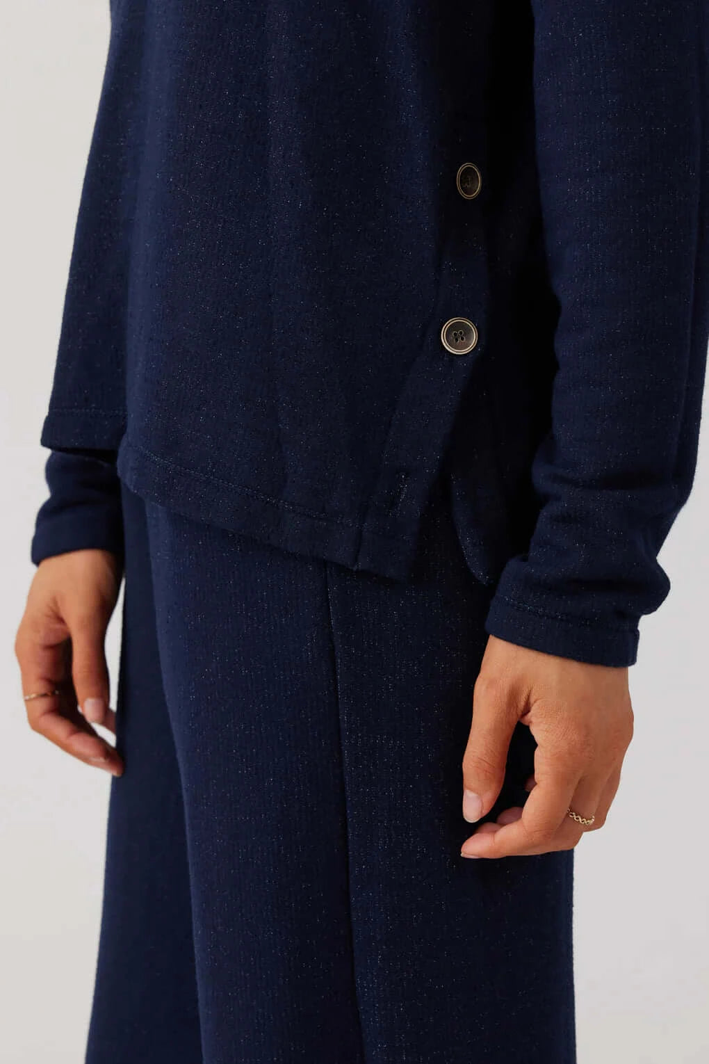 Brushed Boucle Long Sleeve Top