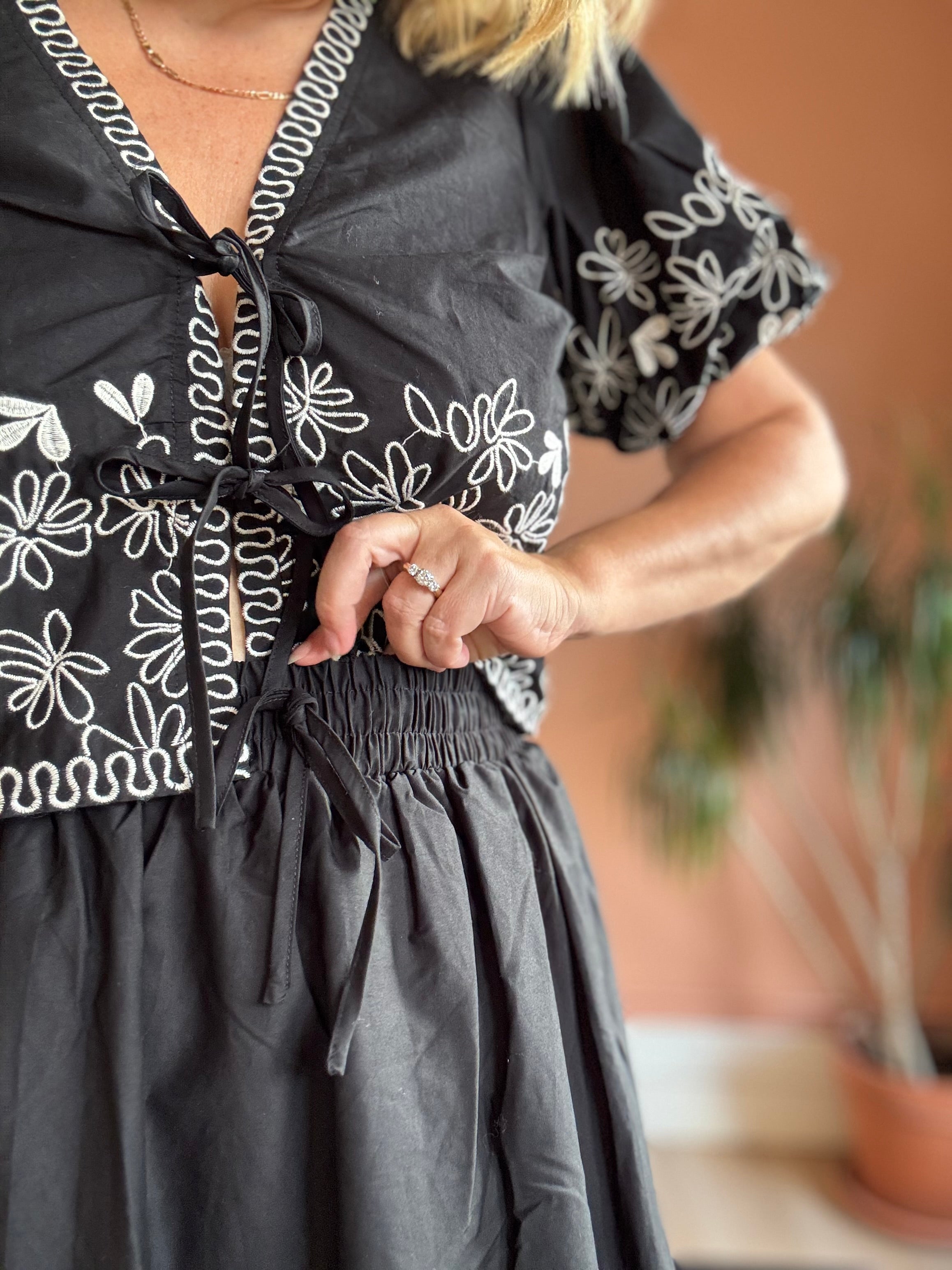 Daisy Chain Embroidered Skirt - Sprig Beauty Co