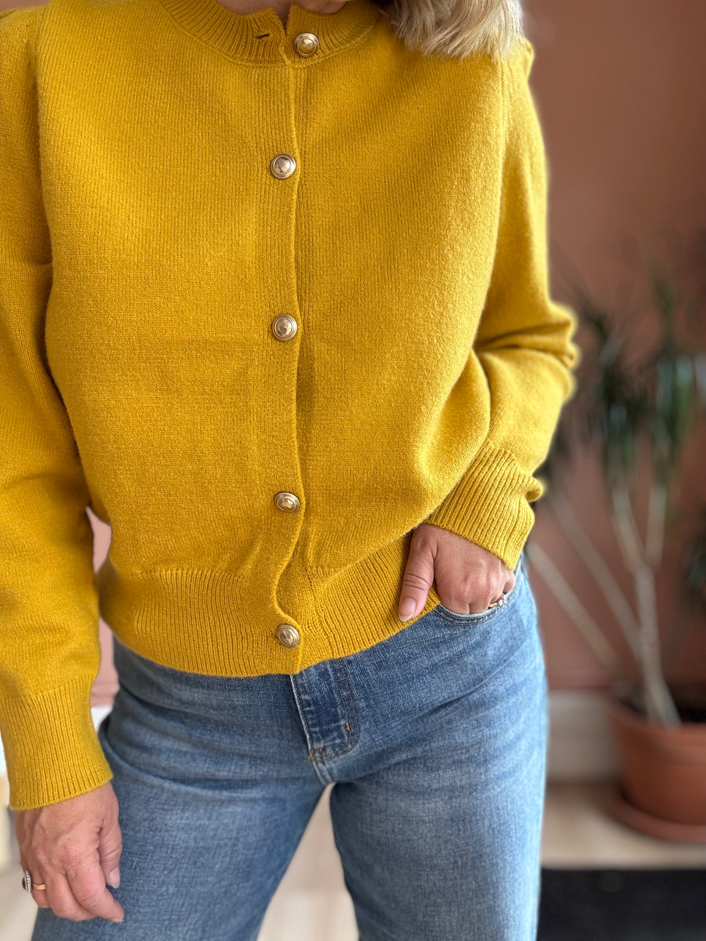 Juliet Cardigan - Mustard - Sprig Beauty Co