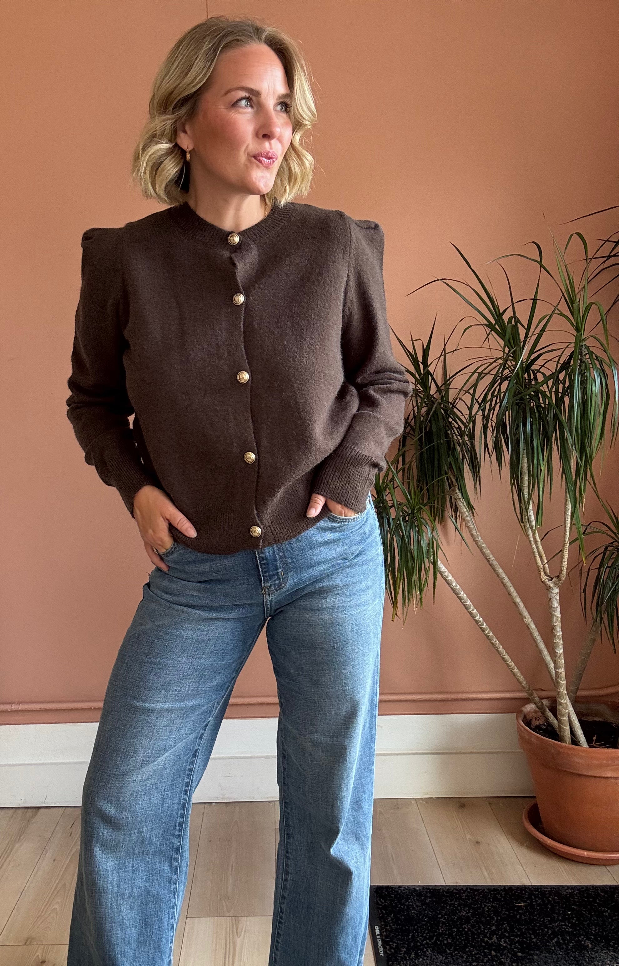 Juliet Cardigan - Chocolate - Sprig Beauty Co