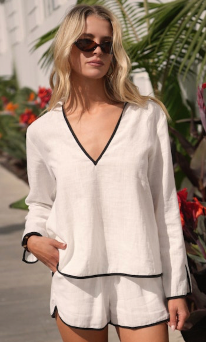Beverley Linen Top