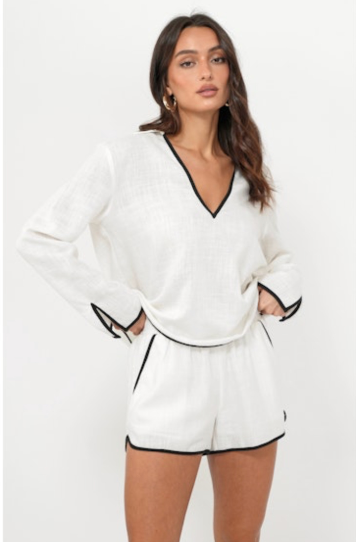 Beverley Linen Top