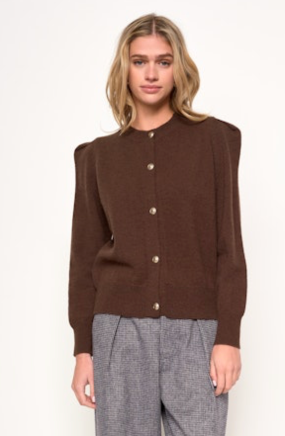 Juliet Cardigan - Chocolate - Sprig Beauty Co
