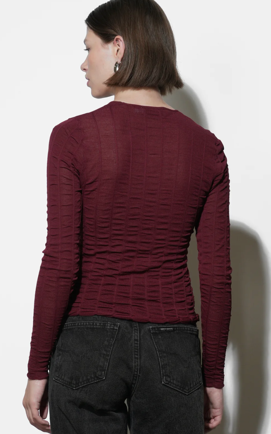 Freya Sheer Textured Mesh Long Sleeve Top - Sprig Beauty Co