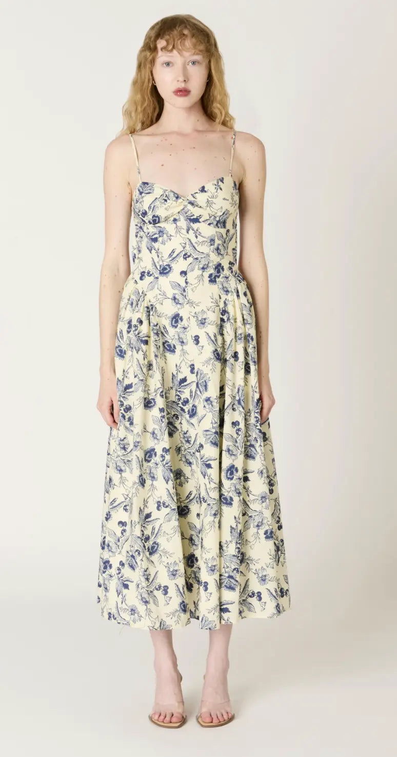 The Delphine Floral Midi Dress - Sprig Beauty Co