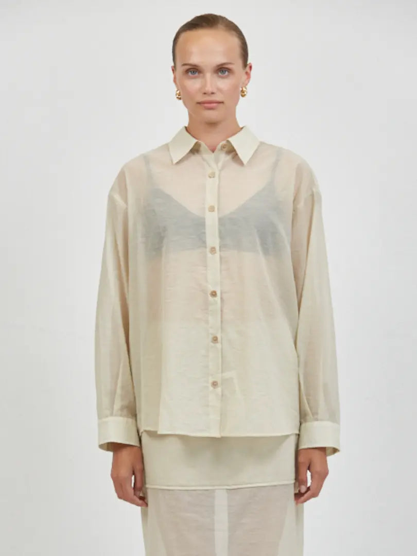 Lena Sheer Button-Up - Sprig Beauty Co