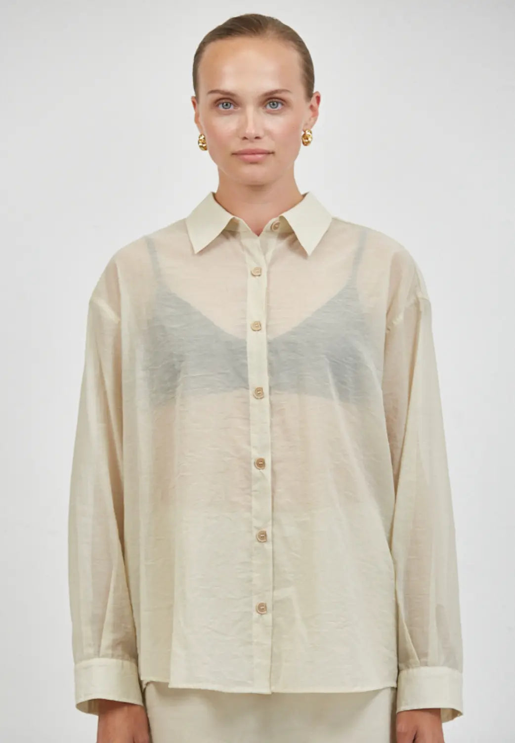 Lena Sheer Button-Up - Sprig Beauty Co
