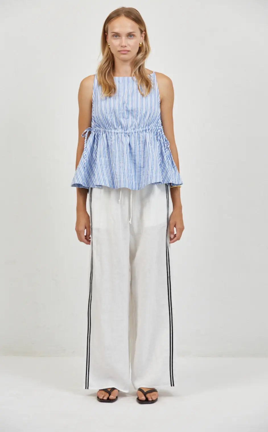 Aster Cotton Linen Top | Peplum Tank A.ren