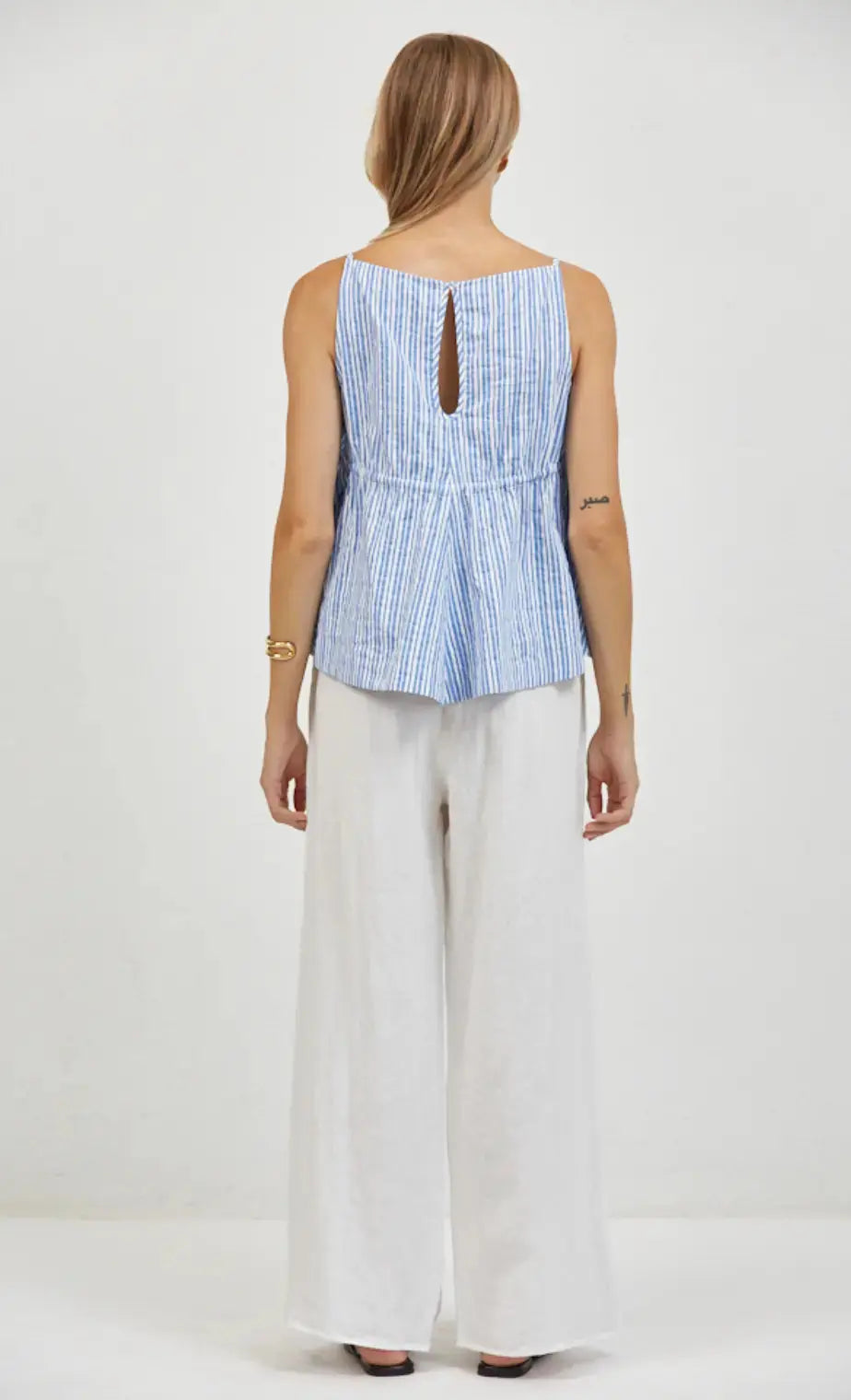 Aster Cotton Linen Top | Peplum Tank A.ren