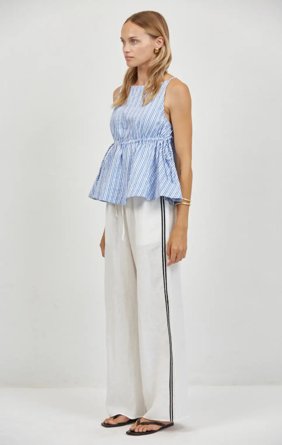 Aster Cotton Linen Top | Peplum Tank A.ren