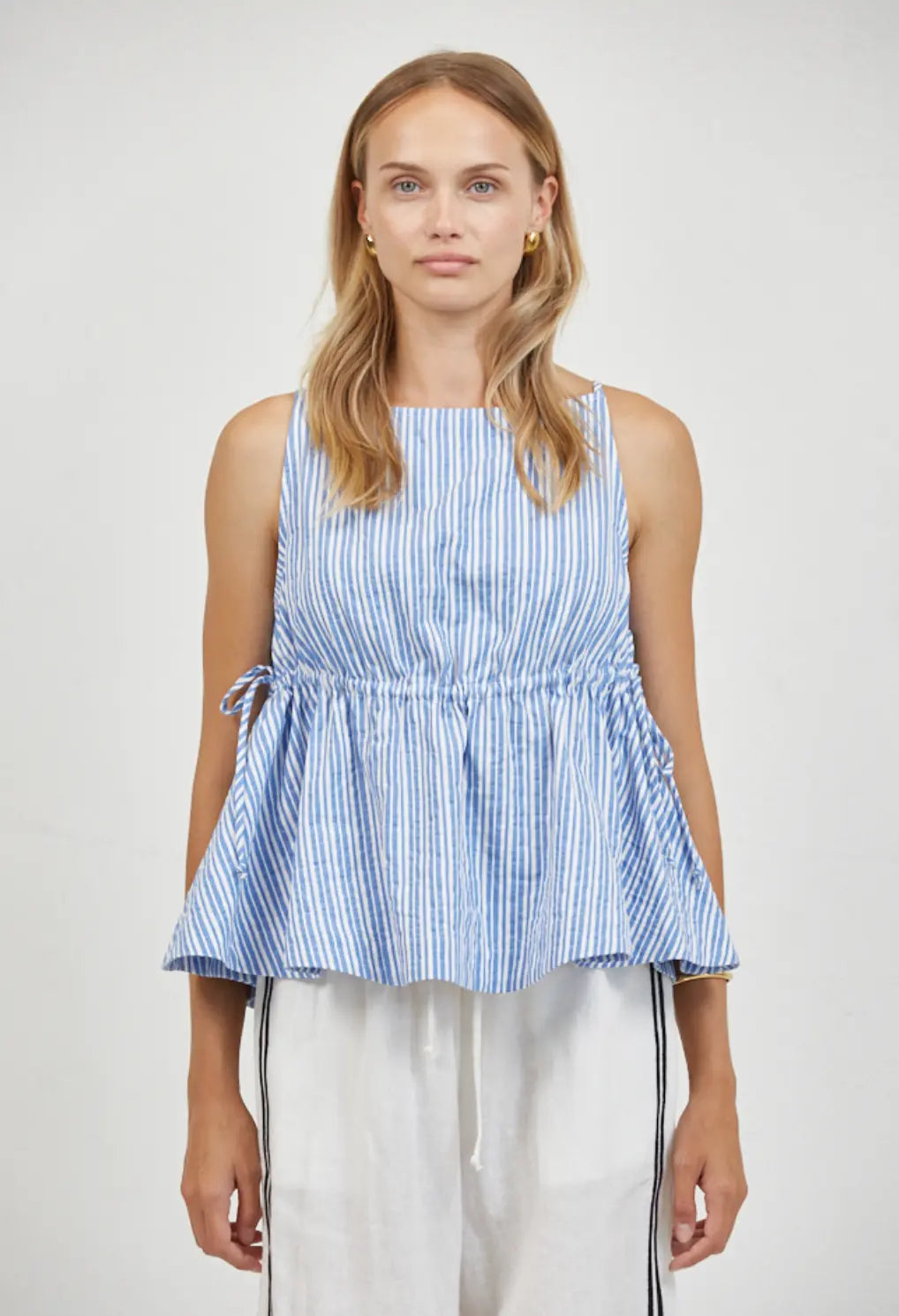 Aster Cotton Linen Top | Peplum Tank A.ren
