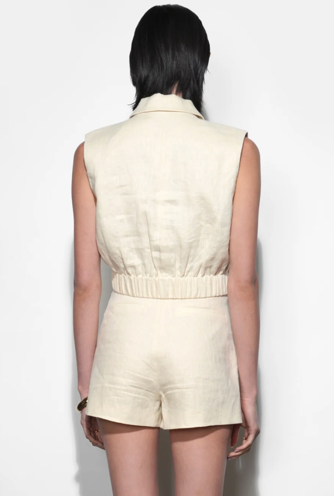 Haisley Linen Sleeveless Vest Greylin