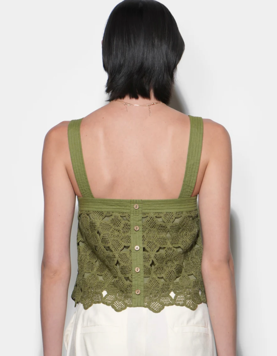 Kandace Crochet Sleeveless Top Greylin