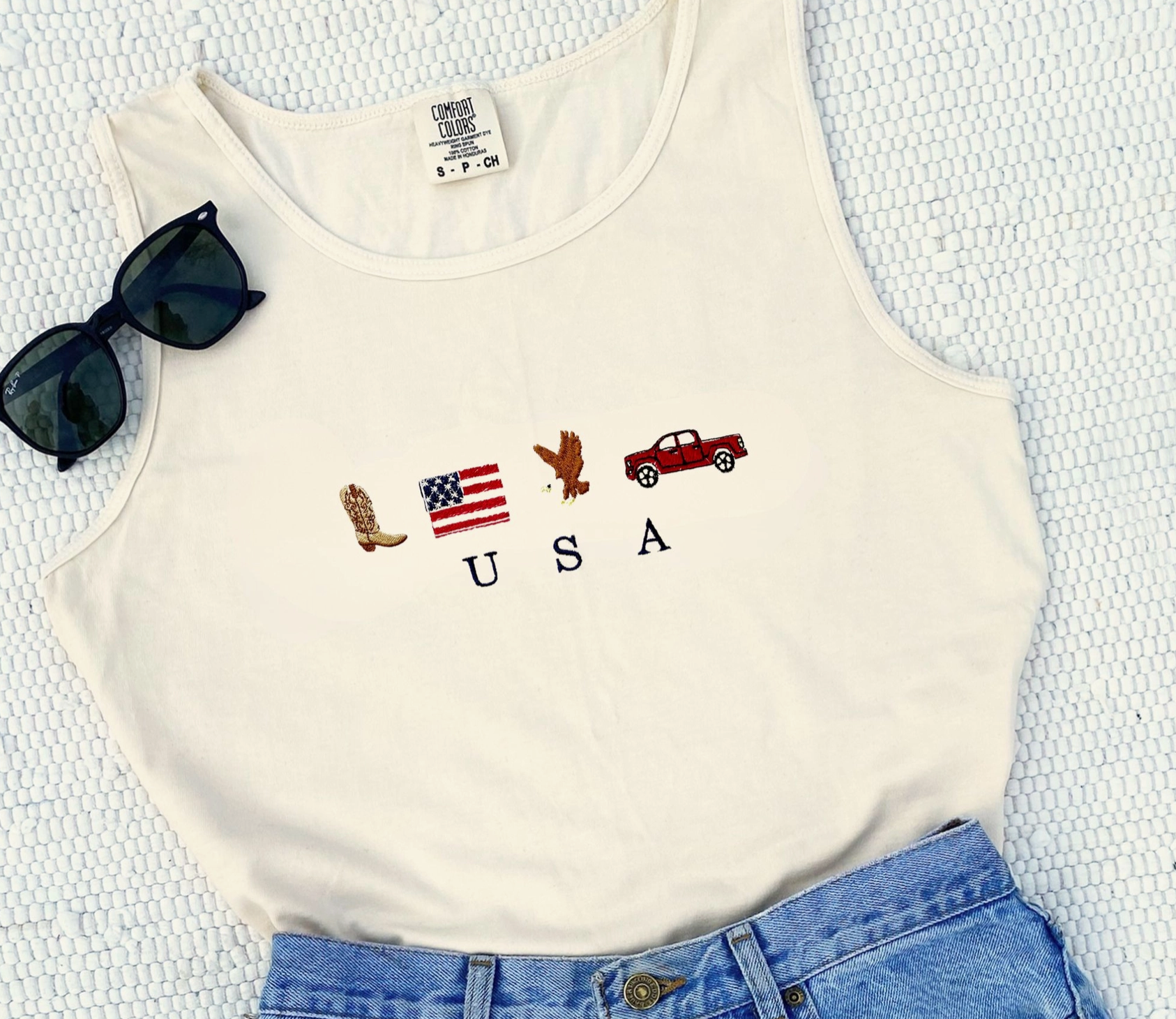 USA Embroidered Icons Sprig Beauty Co