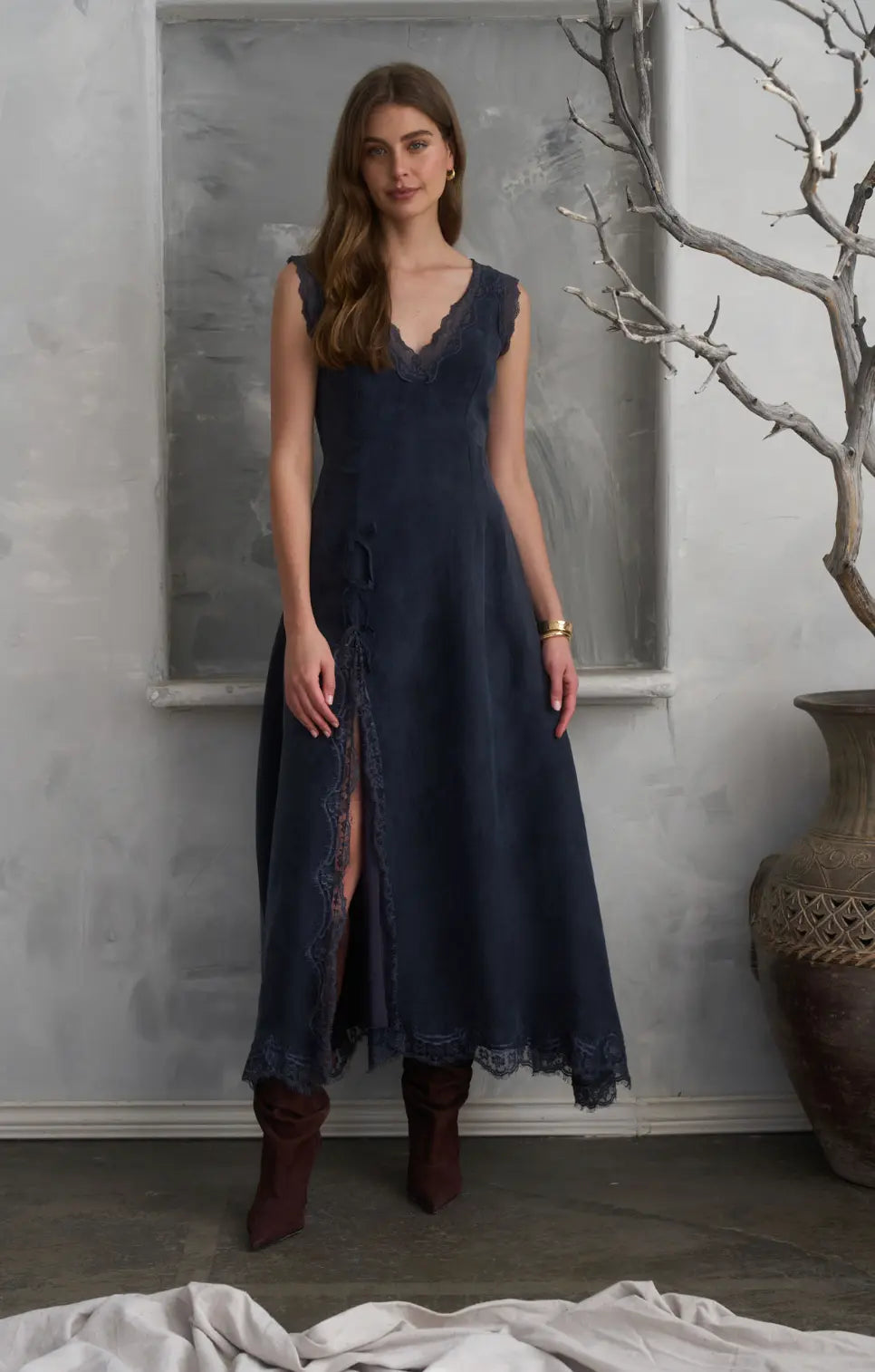 The Celeste Lace Midi Dress